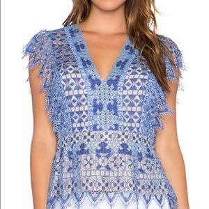 BCBGmaxazria top Ambar, lace blue
